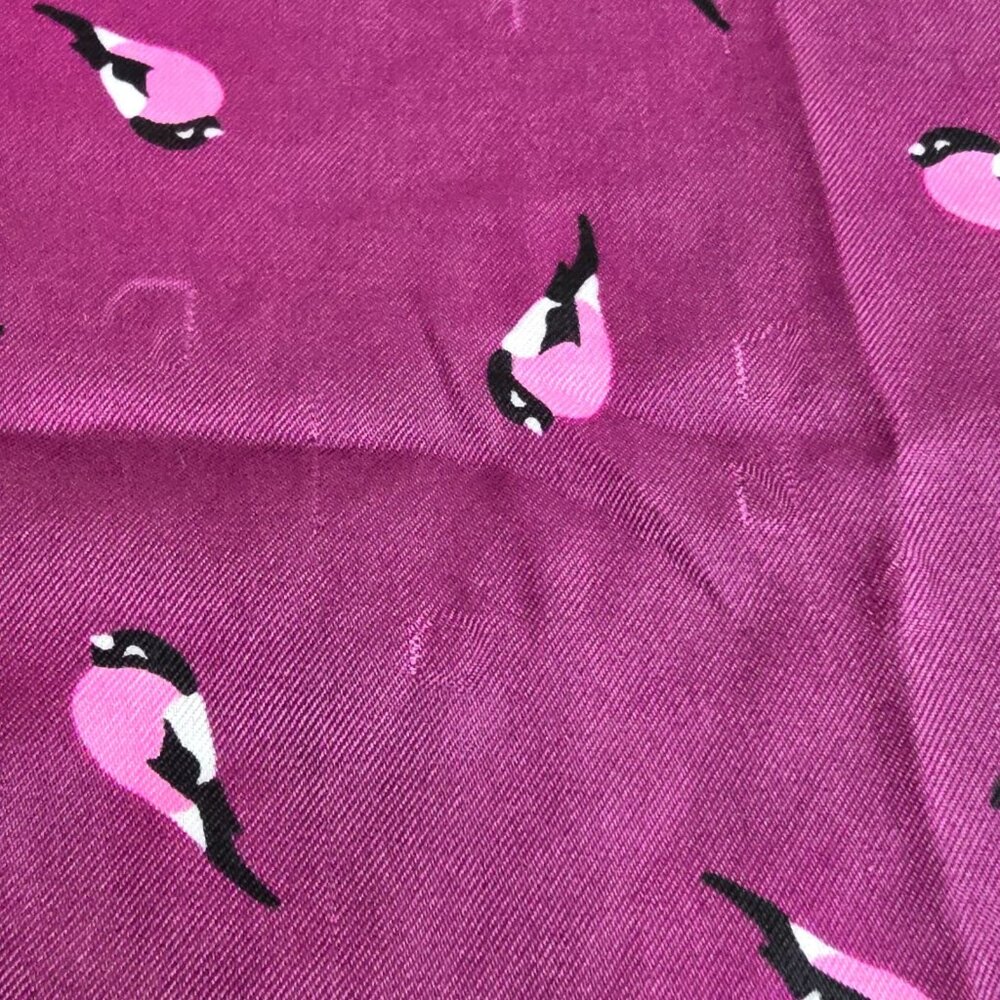 Square Scarf Women Purple Birds Magenta Whimsical Novelty Print Bold Color Pop - Picture 11 of 13